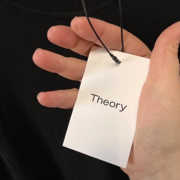 NEW Theory Womens Black Button Front Perry Knit Midi Dress L - Picture 3 of 6